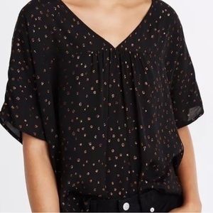 Madewell Rhyme Top in Metallic Dot